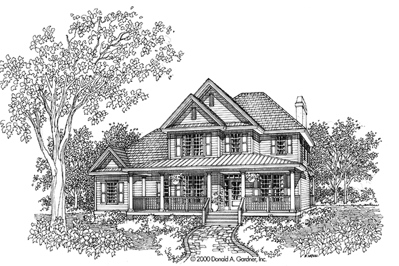 House Blueprint - Country Exterior - Front Elevation Plan #929-583