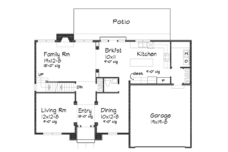 Home Plan - Floor Plan - Main Floor for Classical House Plan #320-752 - 3 bed, 2.5 bath