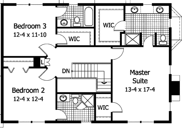 House Plan Design - Colonial Floor Plan - Upper Floor Plan #51-898