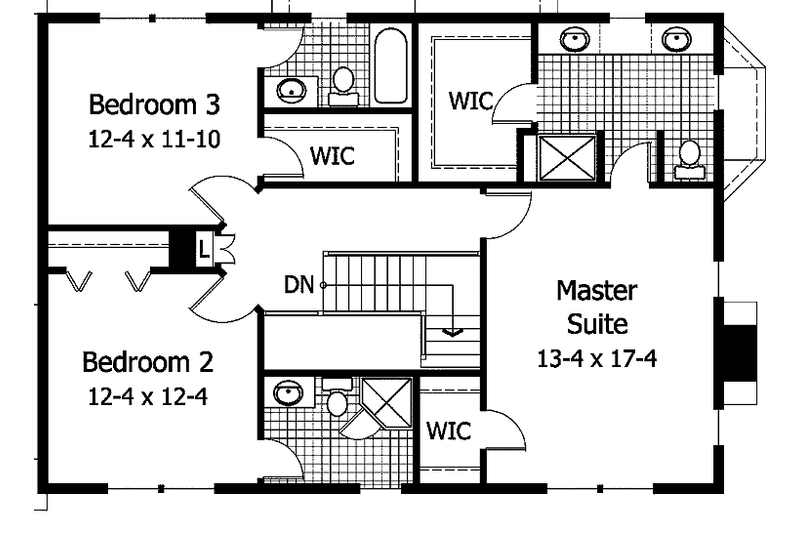 Dream House Plan - Floor Plan - Upper Floor for Colonial House Plan #51-898 - 3 bed, 3.5 bath