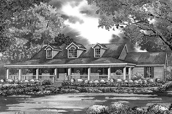 Exterior - Front Elevation 3 for Ranch House Plan #17-2777 - 3 bed, 2 bath
