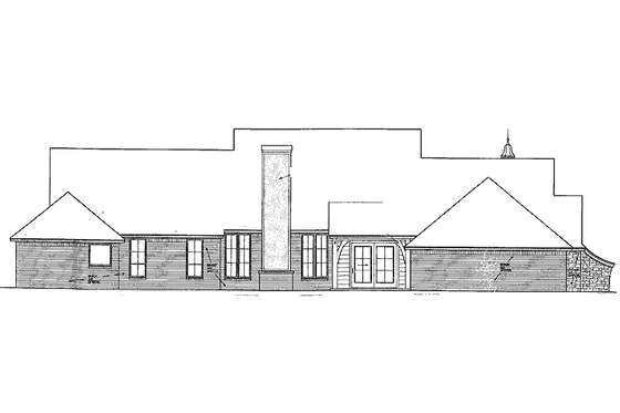 Exterior - Rear Elevation for Craftsman House Plan #310-1253 - 3 bed, 2.5 bath