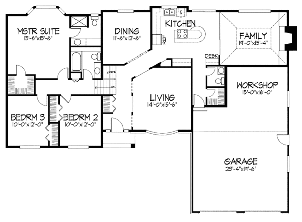 House Plan Design - Tudor Floor Plan - Main Floor Plan #51-810
