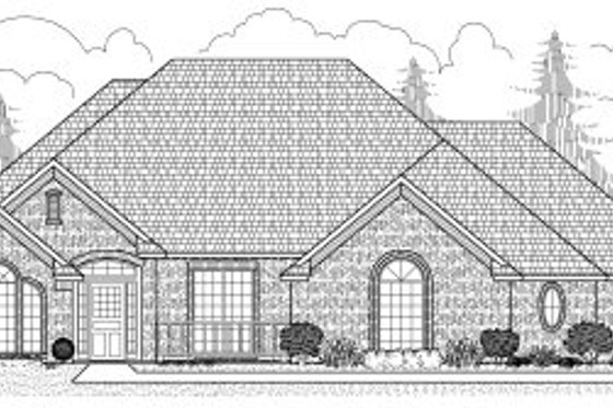 Exterior - Front Elevation for European House Plan #65-408 - 2 bed, 3 bath