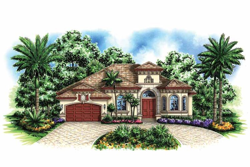 Home Plan - Exterior - Front Elevation 3 for Mediterranean House Plan #1017-118 - 4 bed, 3 bath