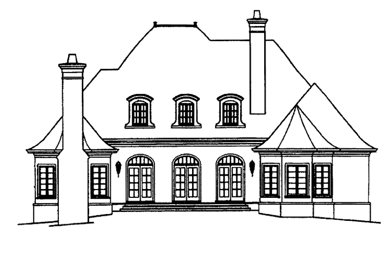 Home Plan - Exterior - Rear Elevation for Country House Plan #429-207 - 3 bed, 2.5 bath