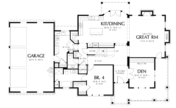 Home Plan - Craftsman Floor Plan - Main Floor Plan #48-813