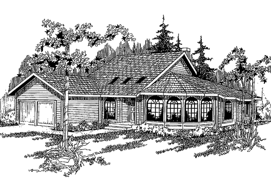 Exterior - Front Elevation 3 for Contemporary House Plan #60-827 - 3 bed, 2.5 bath