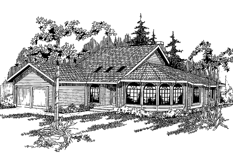 Home Plan - Exterior - Front Elevation 3 for Contemporary House Plan #60-827 - 3 bed, 2.5 bath