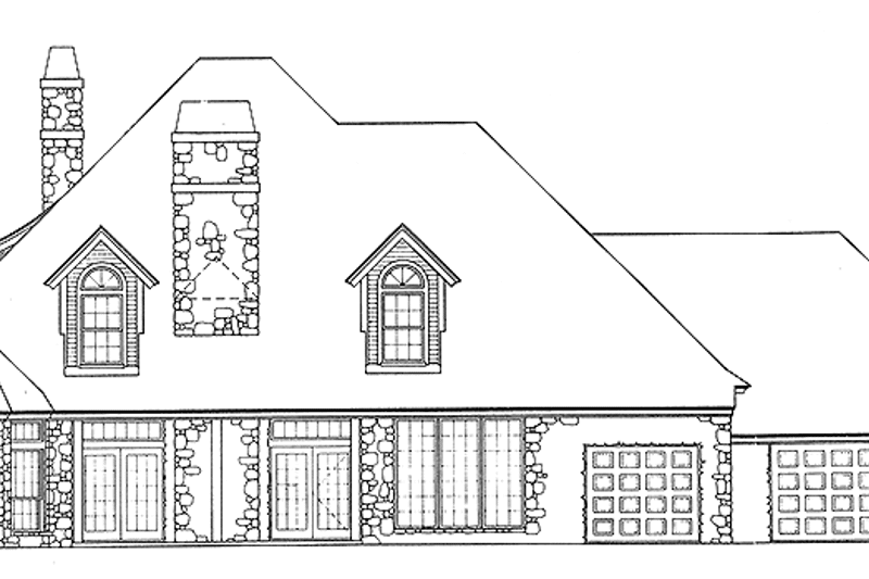 Home Plan - Exterior - Rear Elevation for Country House Plan #310-1047 - 4 bed, 3.5 bath