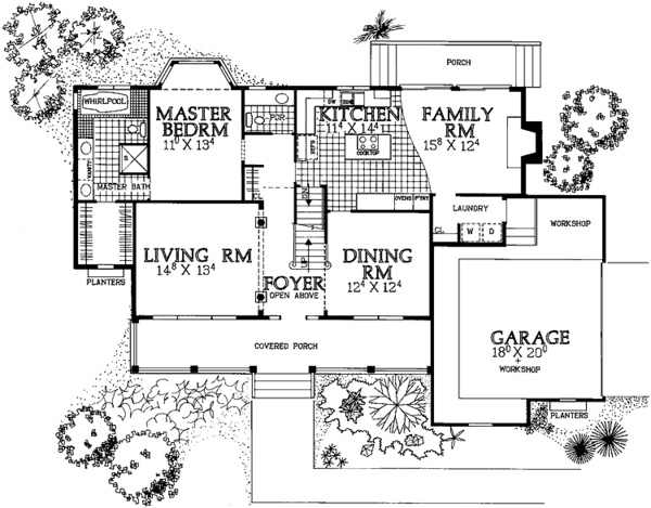 Architectural House Design - Country Floor Plan - Main Floor Plan #72-940