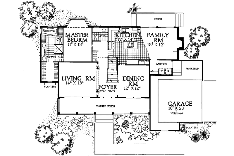 Dream House Plan - Floor Plan - Main Floor for Country House Plan #72-940 - 4 bed, 2.5 bath