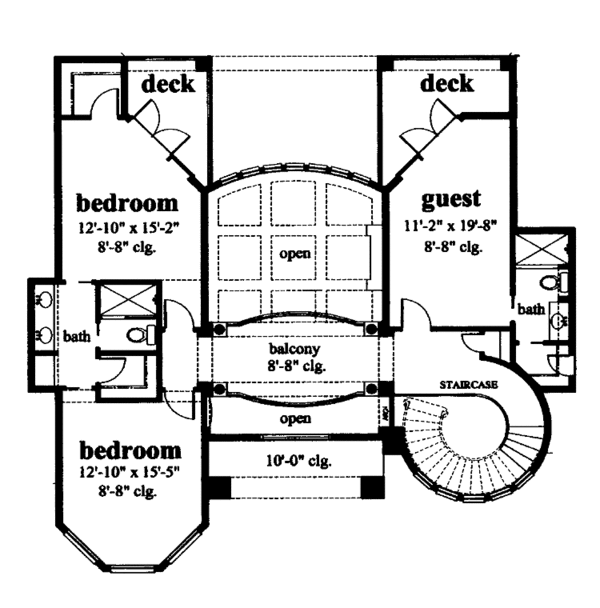 House Blueprint - Mediterranean Floor Plan - Upper Floor Plan #930-119