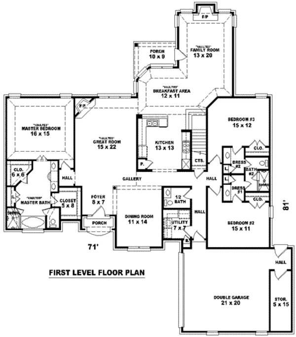 European Floor Plan - Main Floor Plan #81-1295