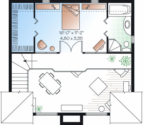 Contemporary Floor Plan - Upper Floor Plan #23-755