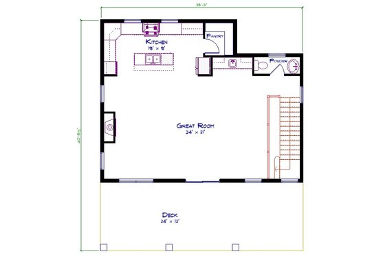 Floor Plan - Upper Floor for Beach House Plan #1115-8 - 3 bed, 2.5 bath