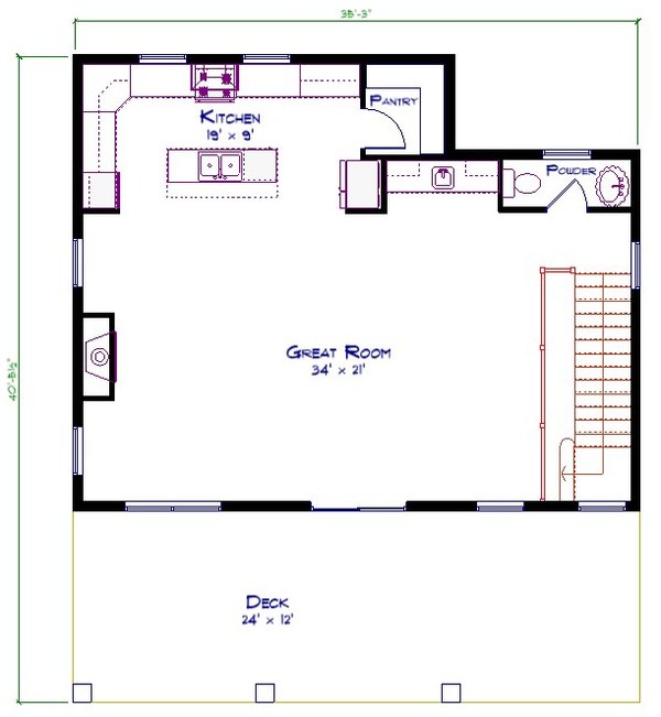 Beach Floor Plan - Upper Floor Plan #1115-8