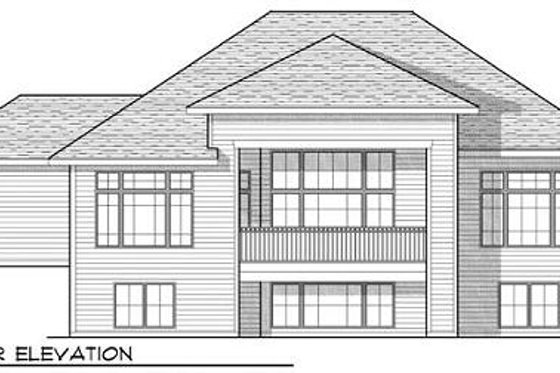 Exterior - Rear Elevation for Craftsman House Plan #70-924 - 3 bed, 3.5 bath