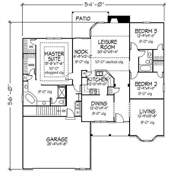 House Plan Design - Traditional Floor Plan - Main Floor Plan #320-475