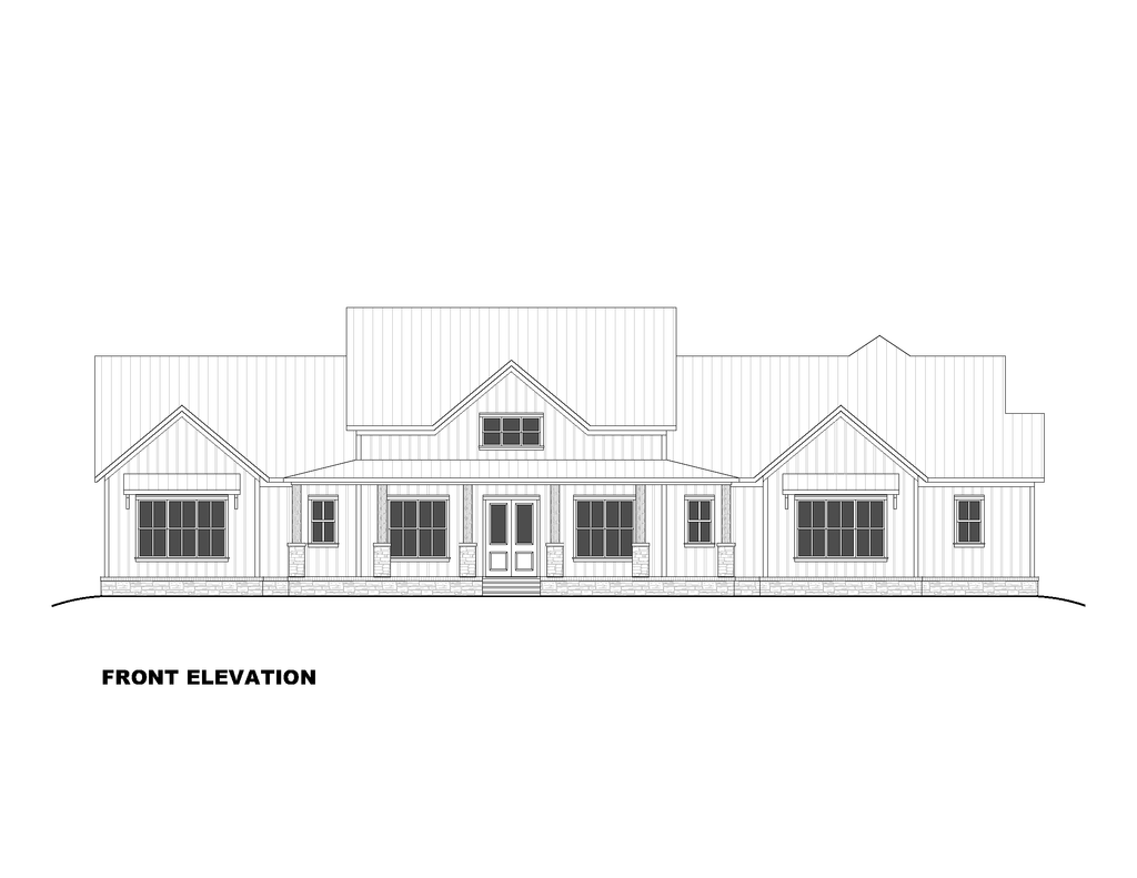 Exterior - Front Elevation 4 for Farmhouse House Plan #1117-47 - 3 bed, 2.5 bath