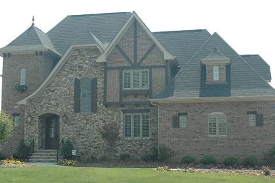 Exterior - Front Elevation for European House Plan #413-858 - 4 bed, 4.5 bath
