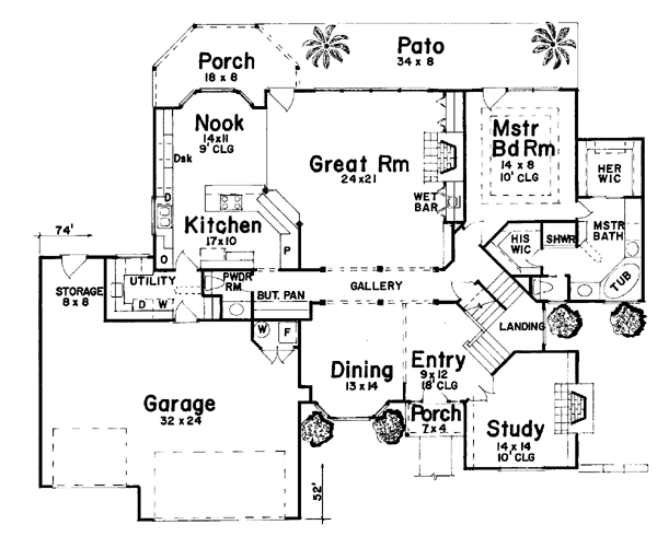 European Floor Plan - Main Floor Plan #52-145