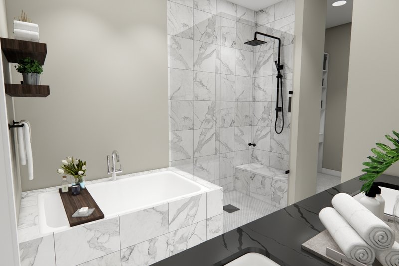 House Blueprint - Interior - Master Bathroom for Bungalow House Plan #51-1405 - 3 bed, 2 bath