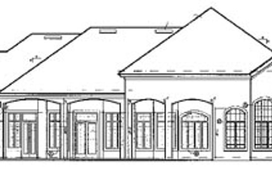 Exterior - Rear Elevation for European House Plan #417-426 - 4 bed, 5.5 bath