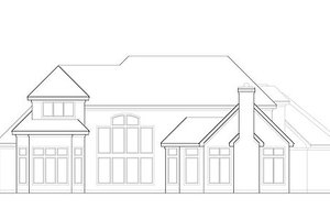 Exterior - Rear Elevation for European House Plan #67-886 - 5 bed, 6.5 bath