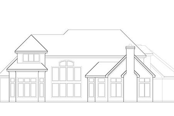 Exterior - Rear Elevation for European House Plan #67-886 - 5 bed, 6.5 bath