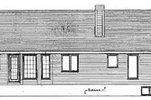 Exterior - Rear Elevation for Ranch House Plan #409-112 - 3 bed, 2 bath