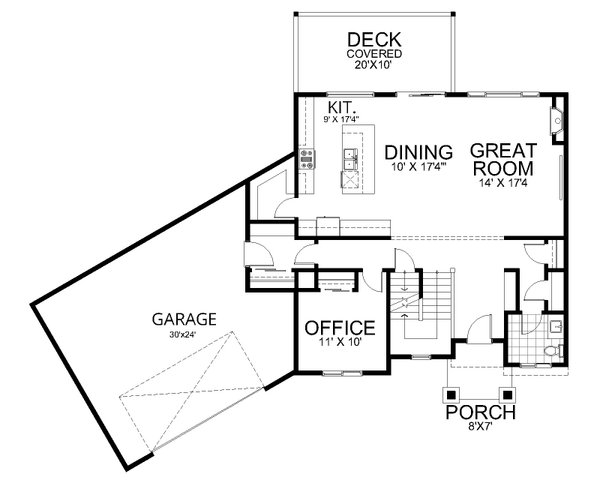House Blueprint - Farmhouse Floor Plan - Main Floor Plan #112-174