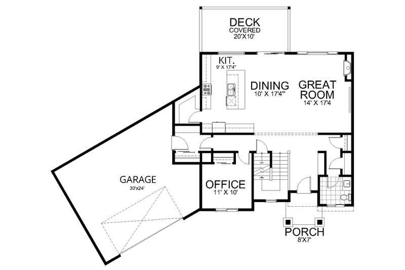 Dream House Plan - Floor Plan - Main Floor for Farmhouse House Plan #112-174 - 4 bed, 2.5 bath