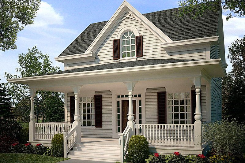 Cottage Style House Plan - 2 Beds 2.5 Baths 1201 Sq/Ft Plan #472-6