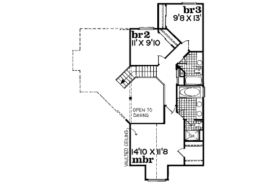 Floor Plan - Upper Floor for Traditional House Plan #47-611 - 3 bed, 2.5 bath