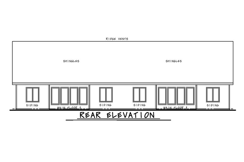 Architectural House Design - Exterior - Rear Elevation for European House Plan #20-2436 - 4 bed, 4 bath