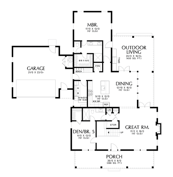 Farmhouse Style House Plan - 5 Beds 3 Baths 2508 Sq/Ft Plan #48-1081 ...