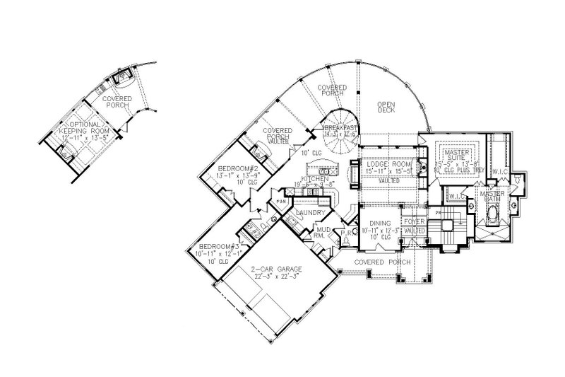 Dream House Plan - Floor Plan - Main Floor for Ranch House Plan #54-520 - 3 bed, 2.5 bath