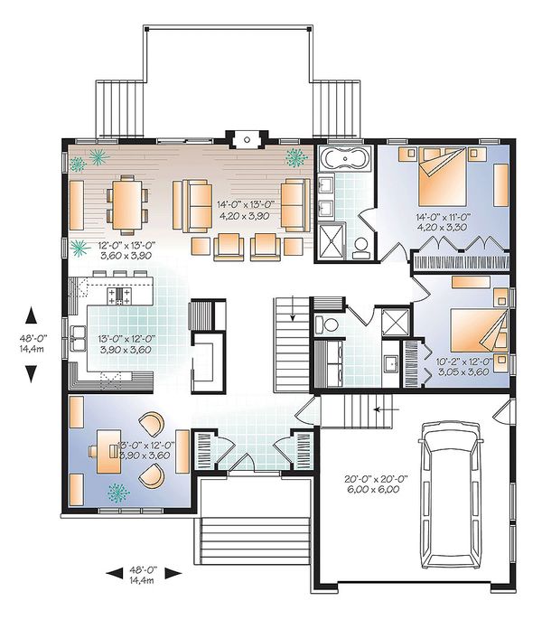 House Plan Design - Ranch Floor Plan - Main Floor Plan #23-2623