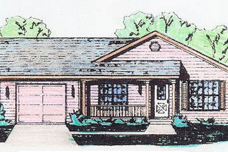 Traditional Style House Plan - 3 Beds 2 Baths 1120 Sq/Ft Plan #421-108