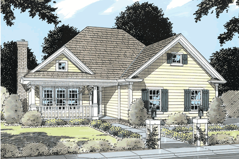House Blueprint - Country Exterior - Front Elevation Plan #20-303