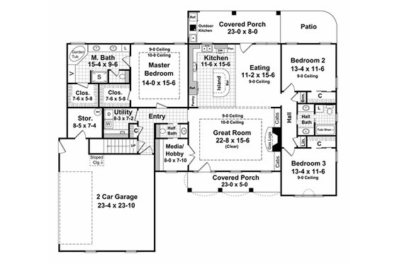 Country style plan 21-218 main floor