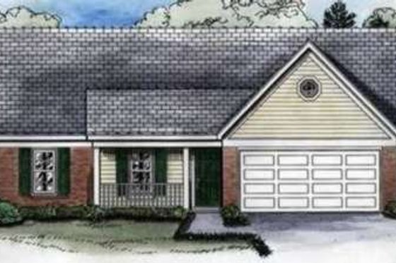 Exterior - Front Elevation for Ranch House Plan #81-770 - 3 bed, 2 bath