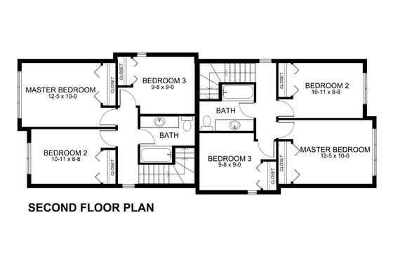 Upper Level Floor plan - Modern Duplex