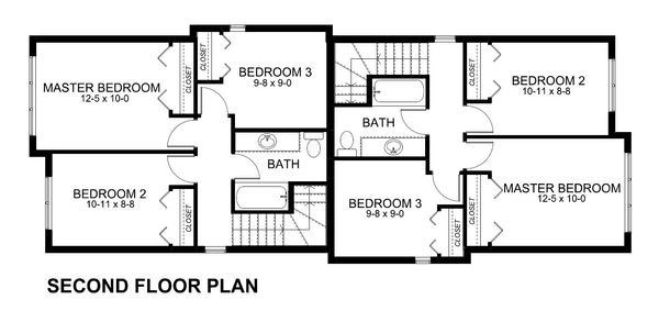Home Plan - Upper Level Floor plan - Modern Duplex