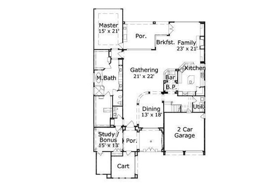 Floor Plan - Main Floor for European House Plan #411-620 - 4 bed, 3.5 bath