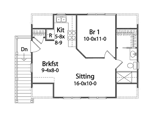 Craftsman Floor Plan - Upper Floor Plan #22-542