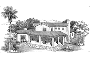 Mediterranean Style House Plan - 3 Beds 2.5 Baths 2285 Sq/Ft Plan #72-1008 