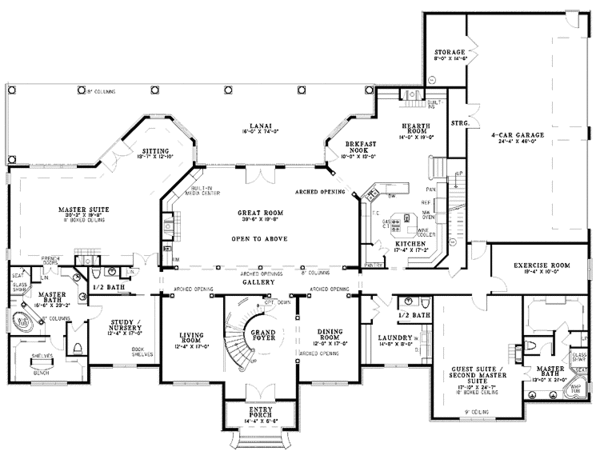 Architectural House Design - Traditional Floor Plan - Main Floor Plan #17-3127
