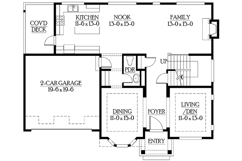 Dream House Plan - Floor Plan - Main Floor for Craftsman House Plan #132-433 - 4 bed, 3.5 bath